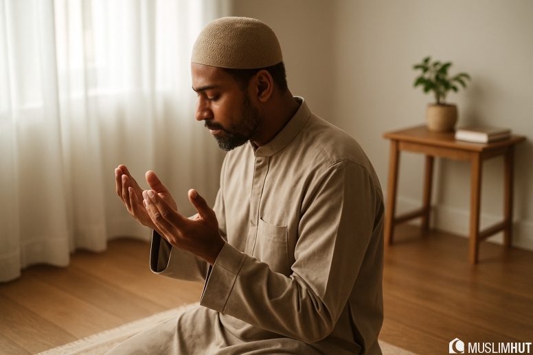 man in prayer on mat