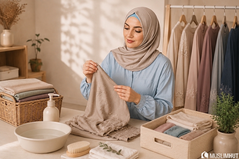 mindful garment care in a serene wardrobe